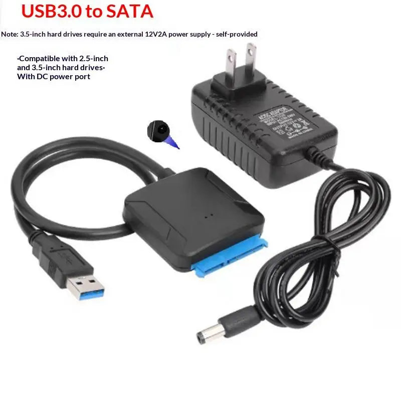 SATA to USB 3.0 Adapter for 2.5/3.5" SSD HDD – UASP Hard Drive Adapter Babs Sata Cable US plug