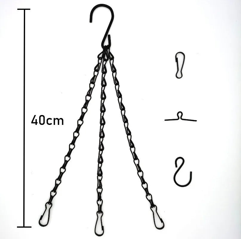 40cm Rattan Hanging Basket with 3-Hook Chain | Indoor & Outdoor Hanging Planter Basket Babs