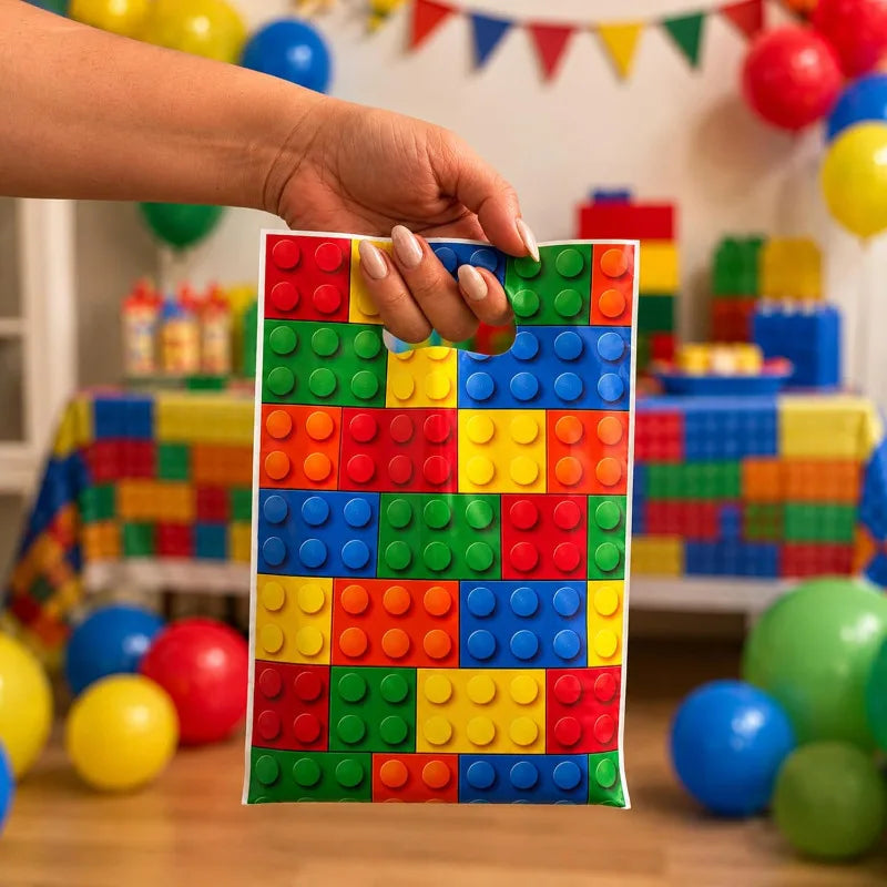 Building Block Birthday Party Favor Bags – Complete Party Set Party Favor Bags Babs