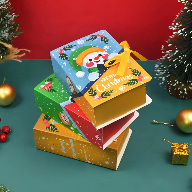 5-Pack Book-Shaped Christmas Candy Gift Boxes | Santa Party Holiday Gift Boxes Babs
