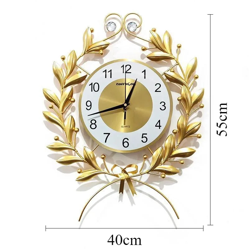 Nordic Modern Wall Clock – Gold Minimalist Silent Quartz, 55x40cm Decorative Wall Clock Babs