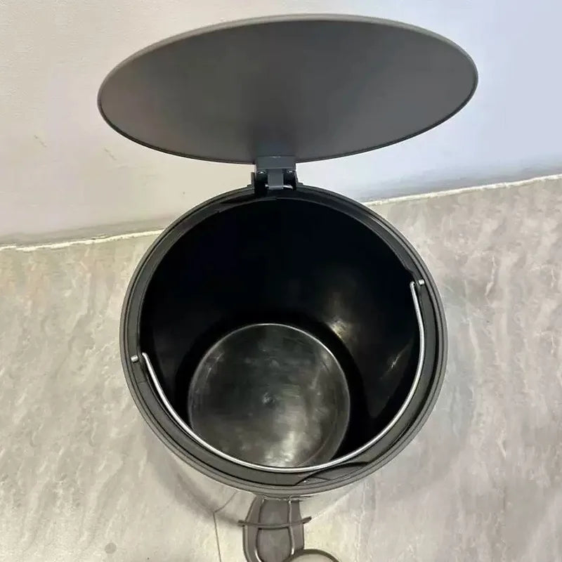 Stainless Steel Pedal Trash Can | 7L 11L 15L Round Dustbin Pedal Trash Can Babs
