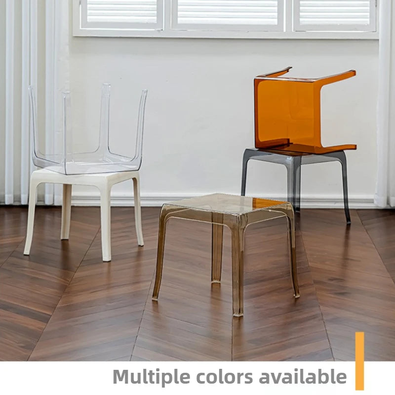 Nordic Transparent Square Side Table | Minimalist Acrylic Look Side Table Babs