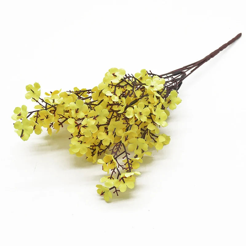 Silk Gypsophila Artificial Flowers – Wedding & Home Décor Artificial Flower Bouquet Babs YELLOW 1 pc