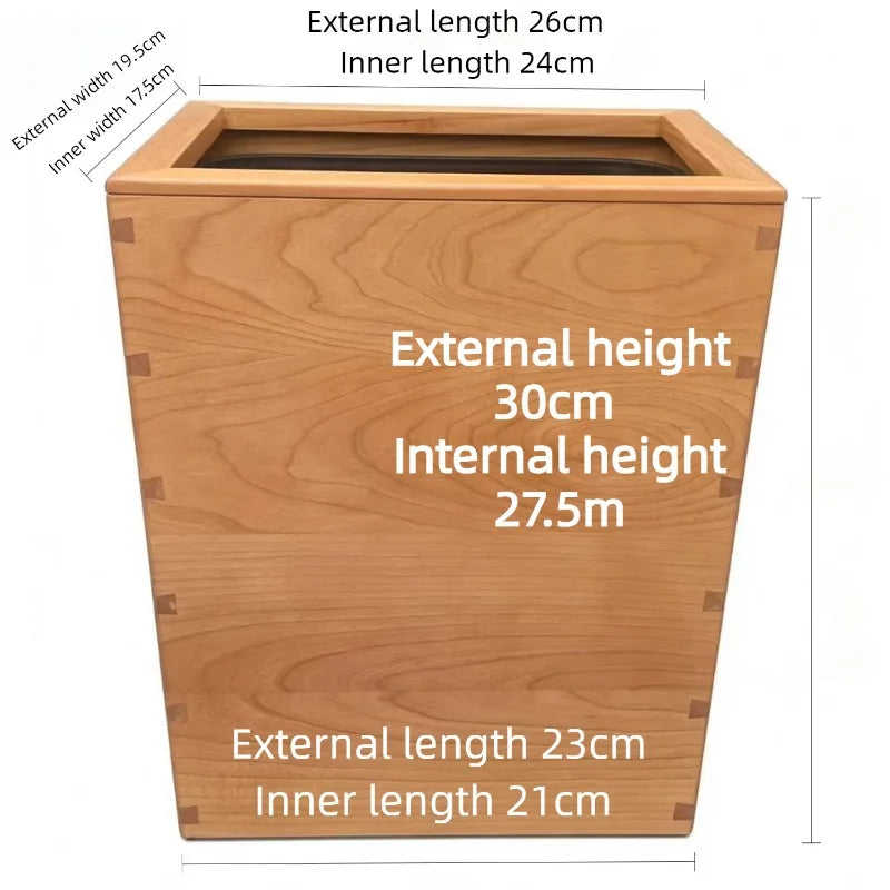 Wooden Trash Can Large Capacity Modern Minimalist Dustbin Wooden Waste Bin Babs Cherry-Trapezoid