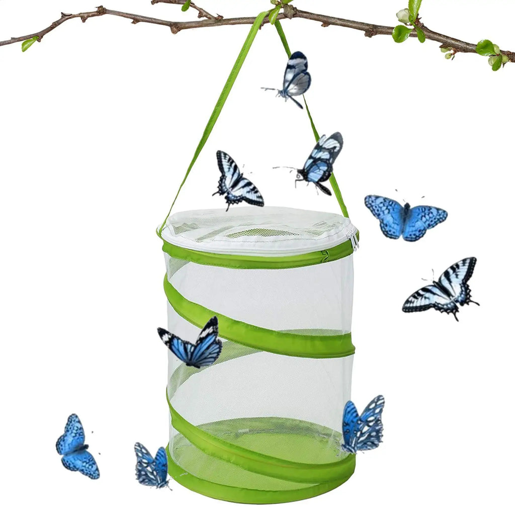 Foldable Butterfly Habitat Cage – Clear Mesh Caterpillar Enclosure Insect Habitat Cage Babs