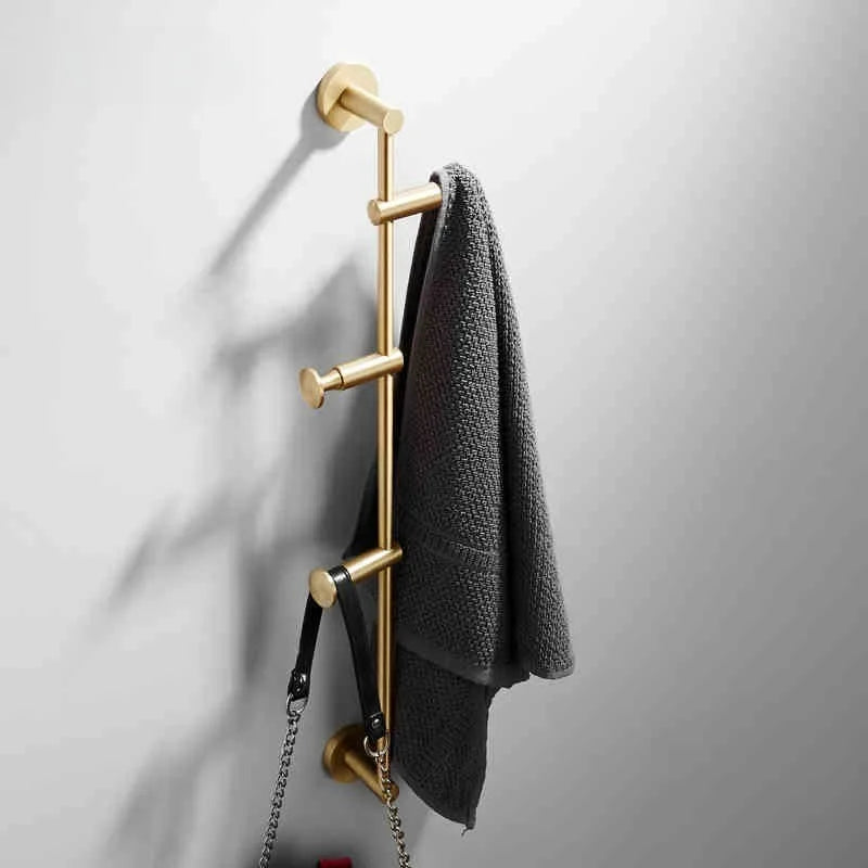 Wall Mounted Brass Coat Rack – 6-Hook Adjustable Metal Hanger Wall Coat Rack Babs