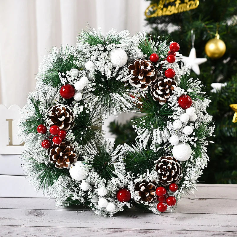 PVC Christmas Pine Needle Snow Garland – Door & Window Decor Christmas Garland Babs