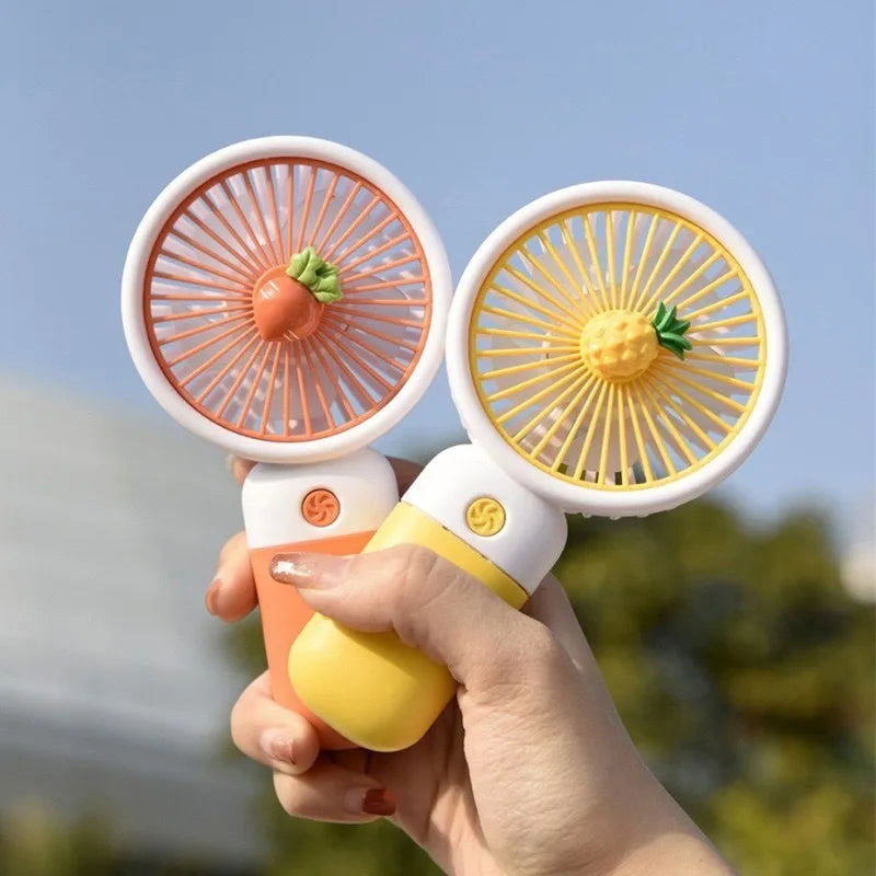 Fruit-Shaped Mini Handheld Fan – USB Rechargeable & Phone Stand Handheld Mini Fan Babs