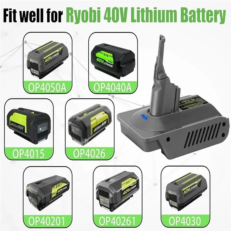 Ryobi 40V to Dyson V7 V8 Battery Adapter – RYO40V7V8 Battery Adapter Babs