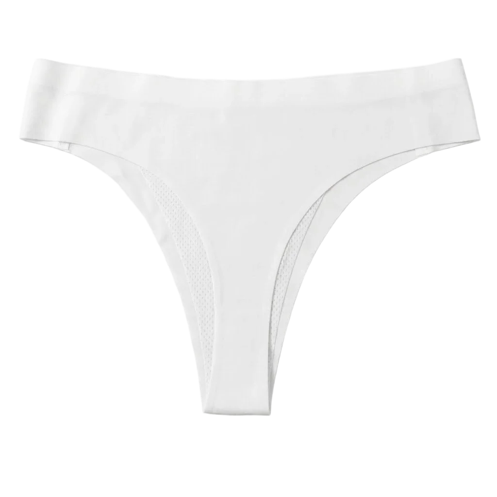 Women's Seamless Anti-Camel Toe Thong – Gym Yoga Underwear Women's Thong Underwear Babs White L 1pc
