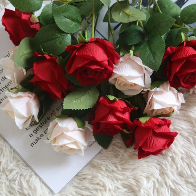 Silk Rose Artificial Flowers 2/4 Pcs – Wedding & Home Décor Artificial Silk Flowers Babs