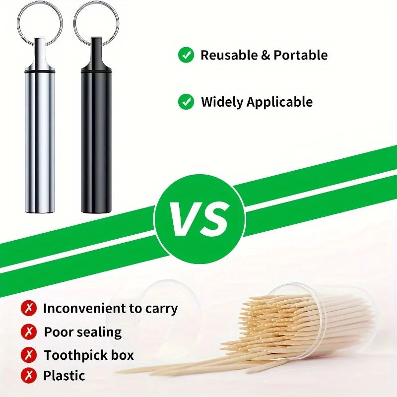 Portable Toothpick Holder Case with Keychain | Travel & Camping Toothpick Holder Case Babs