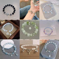 Blue Moonstone Cat Eye Crystal Bead Bracelet Set 3pcs Women Crystal Bead Bracelet Set Babs Raandom 3pcs