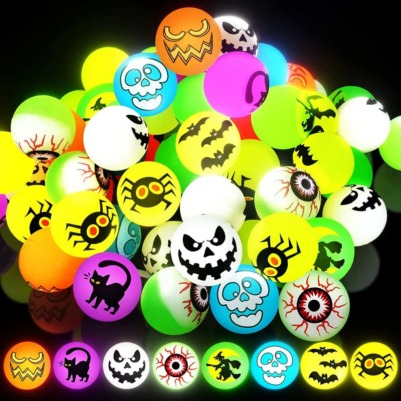 Halloween Glow in the Dark Bouncing Balls – 10-50 Pc Party Favors Glow Bouncing Ball Babs Random 10pcs