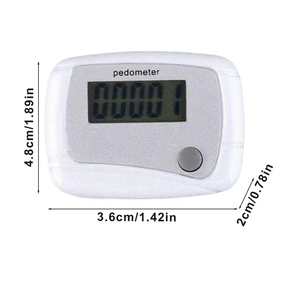Clip-On Step Counter Walking Pedometer for Fitness & Travel Walking Pedometer Babs White