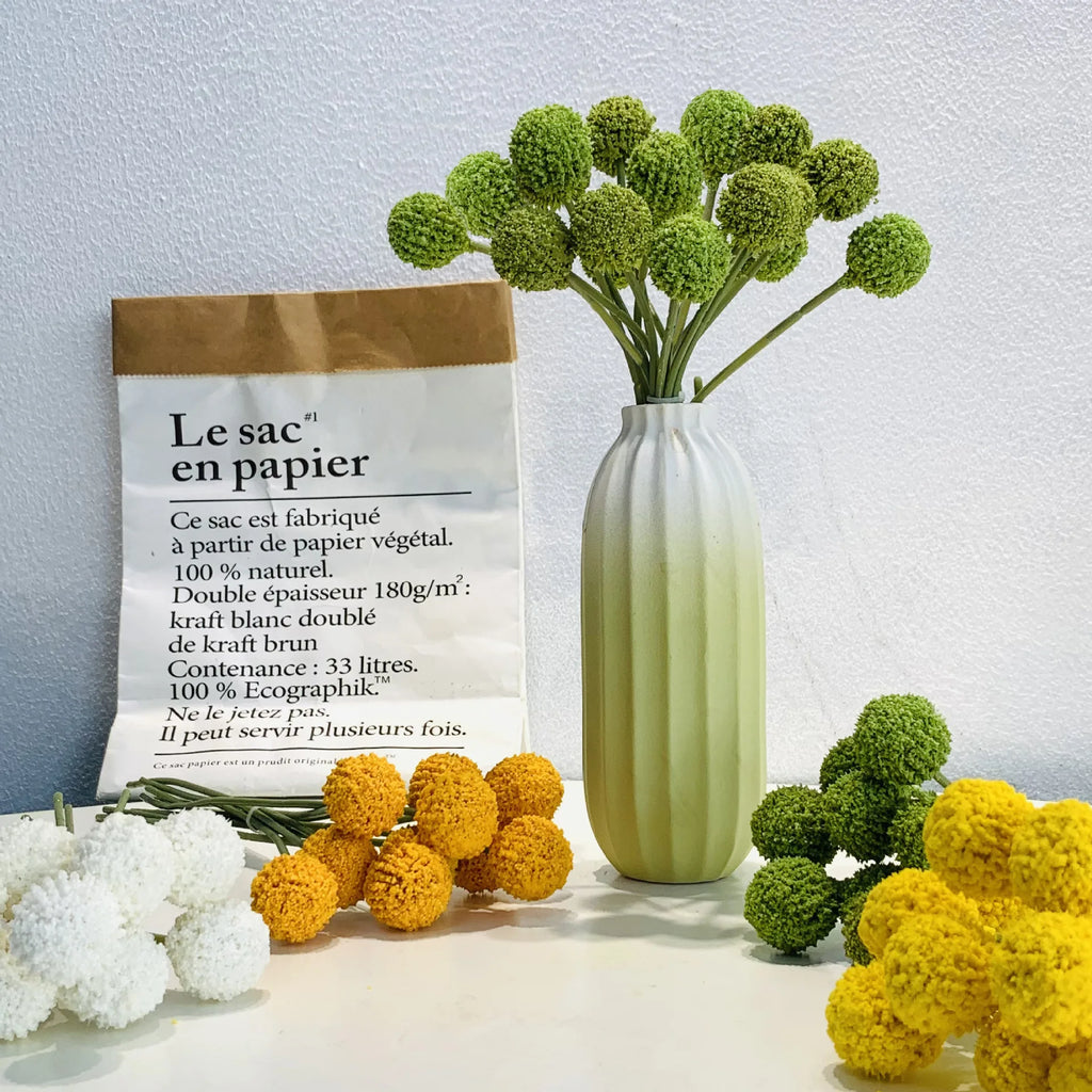 Silk Golden Ball Chrysanthemum Artificial Flower | Home & Wedding Artificial Silk Flowers Babs
