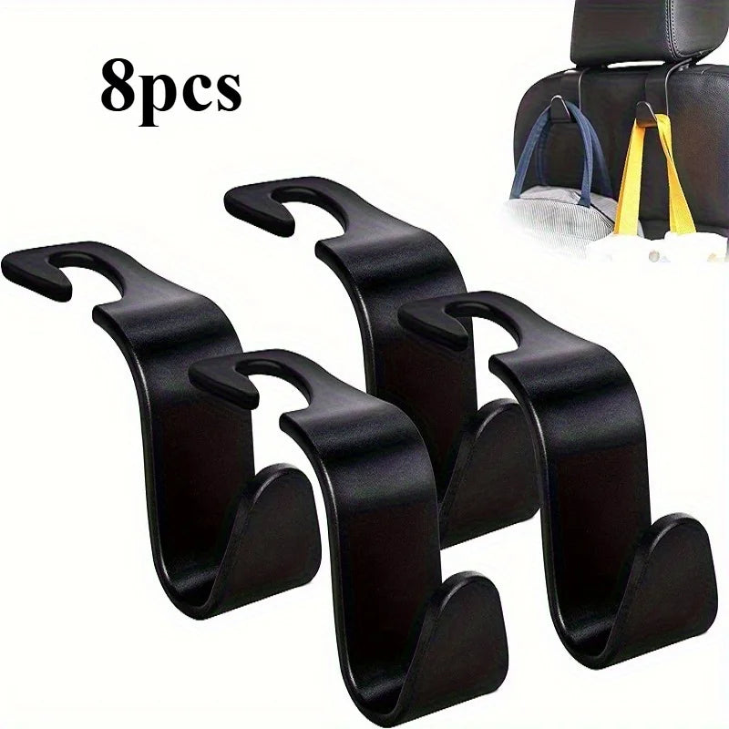 Universal Car Seat Headrest Hooks – Bag, Purse & Coat Holder Car Headrest Hook Babs 8pcs