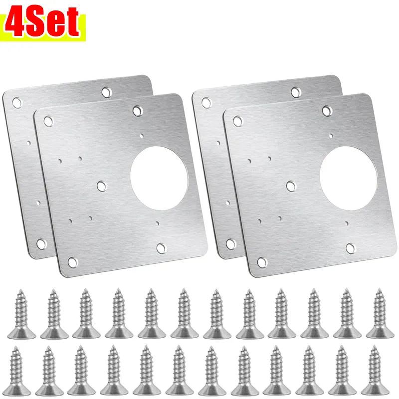 Stainless Steel Cabinet Door Hinge Repair Plate Kit & Screws Hinge Repair Kit Babs 4 sets
