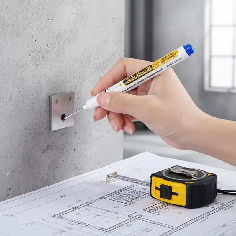 Deep Hole Marker Pen – Waterproof Carpenter Construction Pen Deep Hole Marker Babs