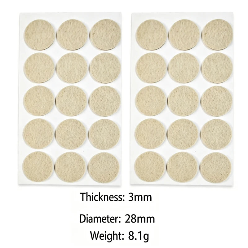 Self-Adhesive Felt Furniture Pads – Floor Scratch Protectors Furniture Floor Pads Babs beige-round-30pcs 3mm