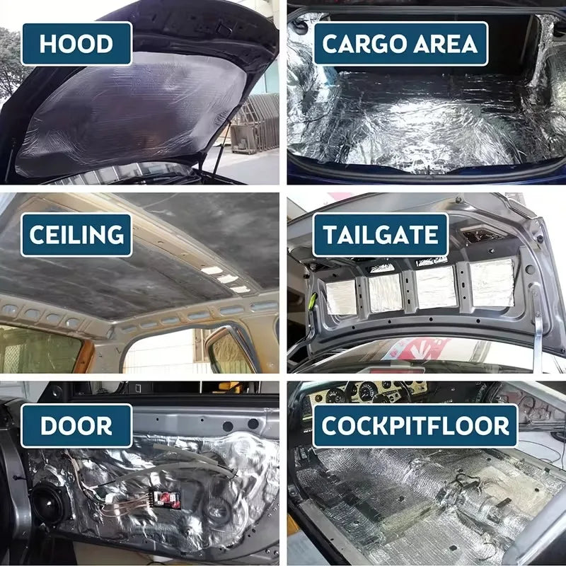 Car Hood Heat Shield & Sound Deadening Mat – Aluminum Foil Car Insulation Mat Babs