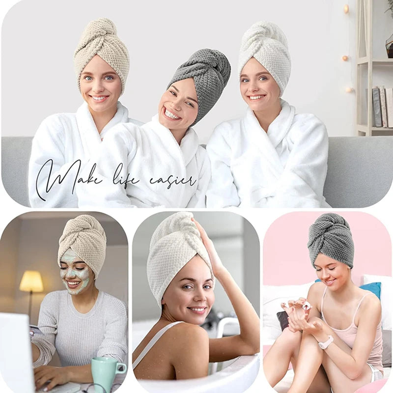 Microfiber Hair Towel Turban – Quick-Dry Super Absorbent Cap Microfiber Hair Turban Babs