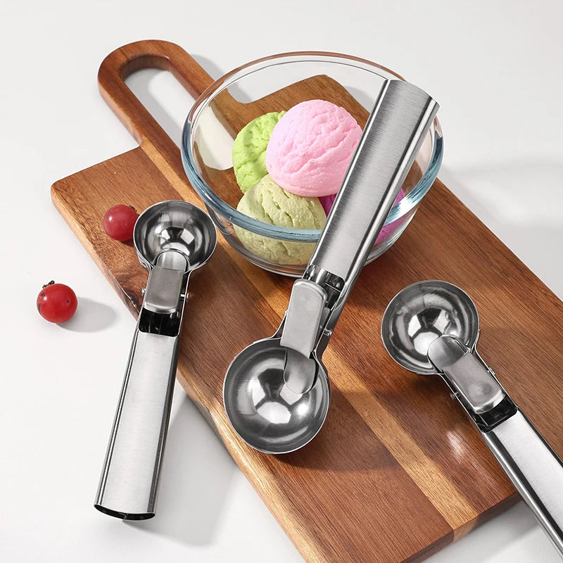 Stainless Steel Ice Cream Scoop & Fruit Ball Spoon – Dual-Purpose Ice Cream Scoop Babs