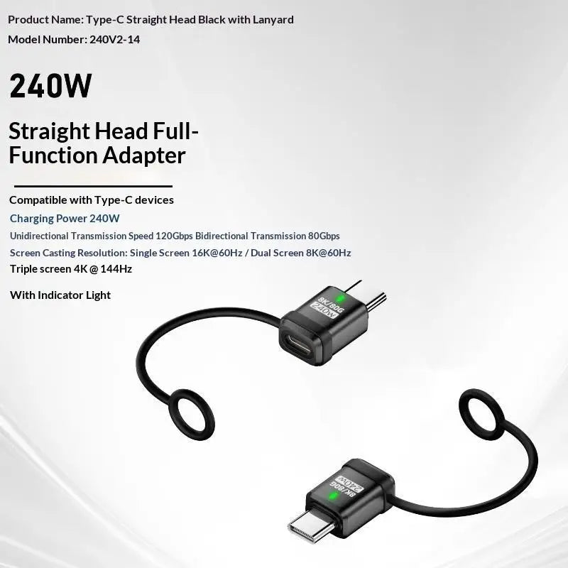 USB4 Right-Angle USB-C Adapter 240W PD 120Gbps 16K Display USB-C Adapter Babs A14