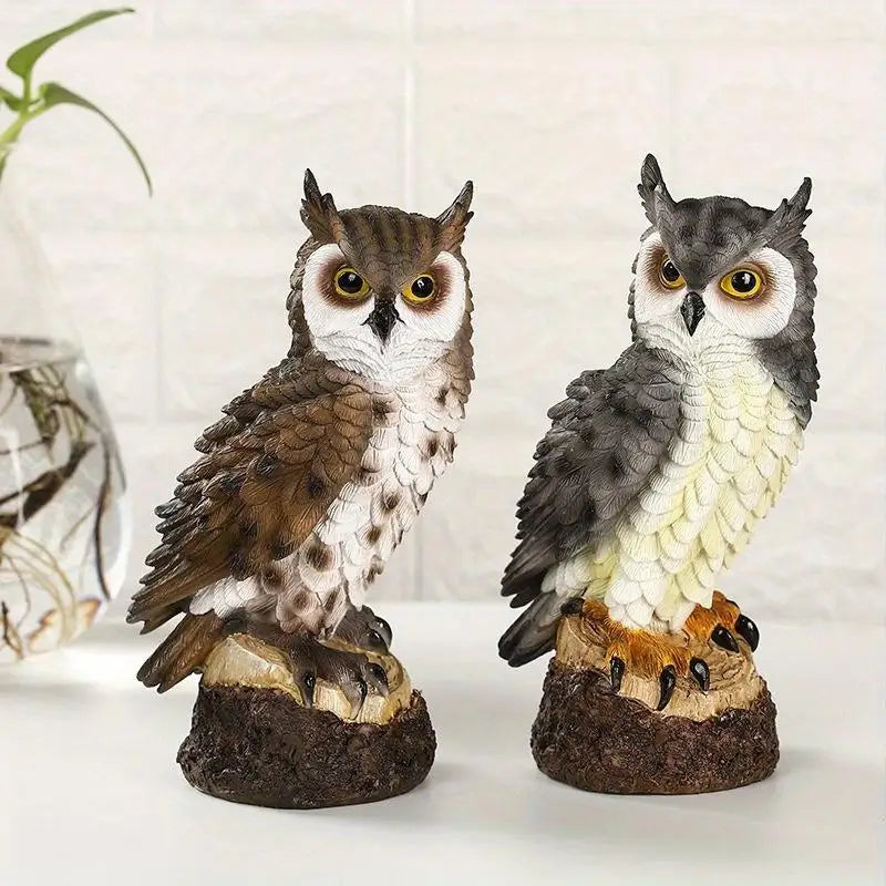 Resin Bionic Owl Garden Figurine – Outdoor Porch & Yard Décor Garden Figurine Babs