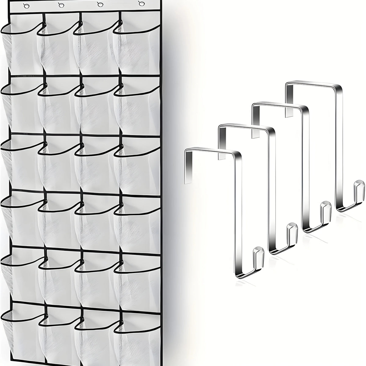 Over Door Shoe Organizer – 24 Large Breathable Mesh Pockets Door Shoe Organizer Babs
