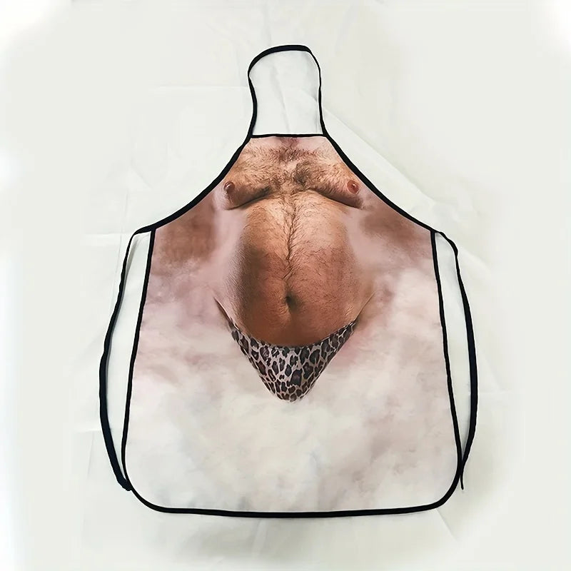 Beer Belly Print Men's Kitchen Apron – BBQ & Party Novelty Kitchen Apron Babs