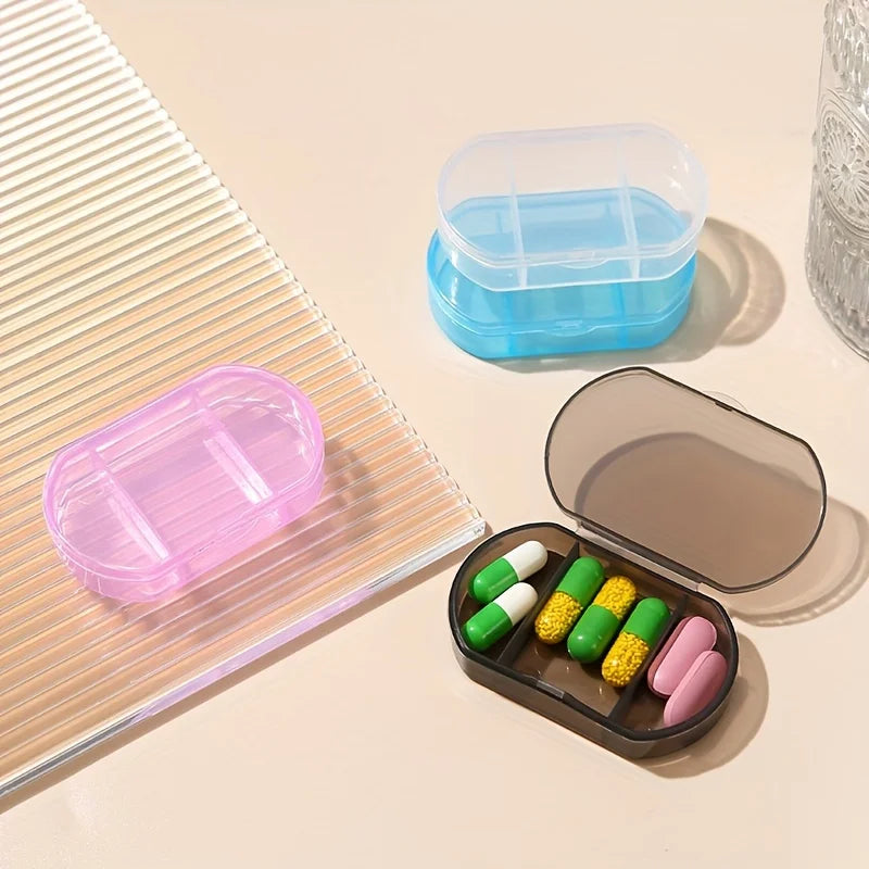 4-Pack Mini 3-Compartment Pill Organizer – Flip-Top Case Pill Organizer Case Babs
