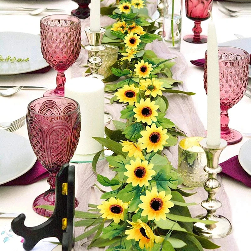 Sunflower Silk Vine Garland for Wedding Arch & Home Décor Artificial Flower Garland Babs
