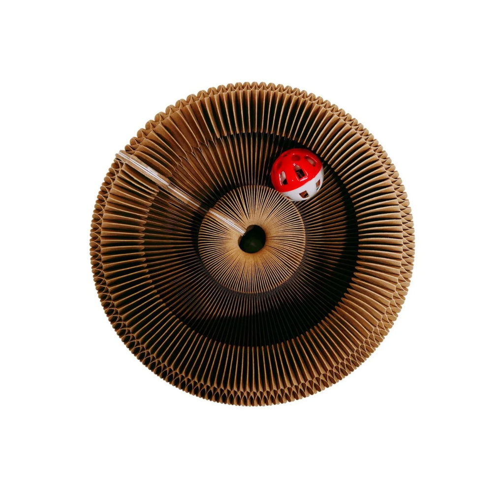 Round Double Tier Corrugated Cat Scratcher Board & Post Cat Scratch Board Babs
