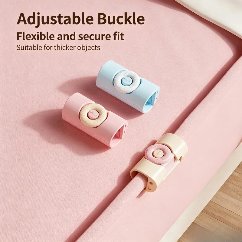 6-Pack Donut Bed Sheet Clips – No-Pin Anti-Slip Fasteners Bedding Fastener Clips Babs