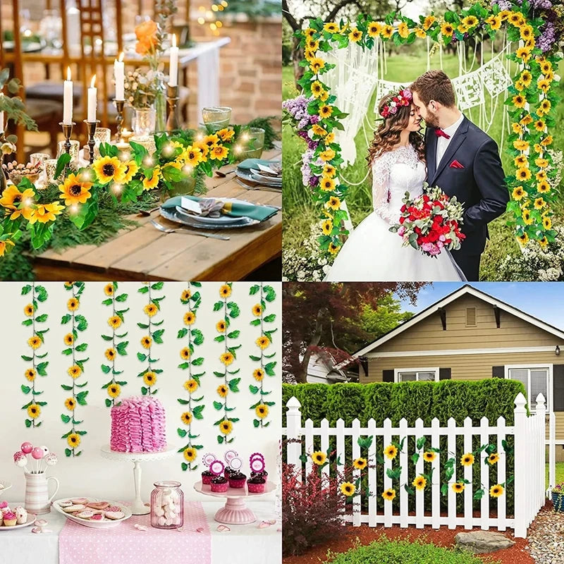 Sunflower Silk Vine Garland for Wedding Arch & Home Décor Artificial Flower Garland Babs