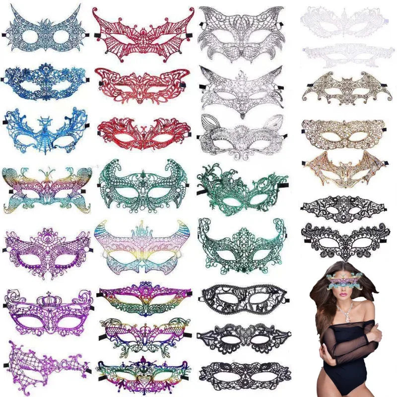 Women's Lace Masquerade Half Face Mask – Carnival & Prom Masquerade Face Mask Babs