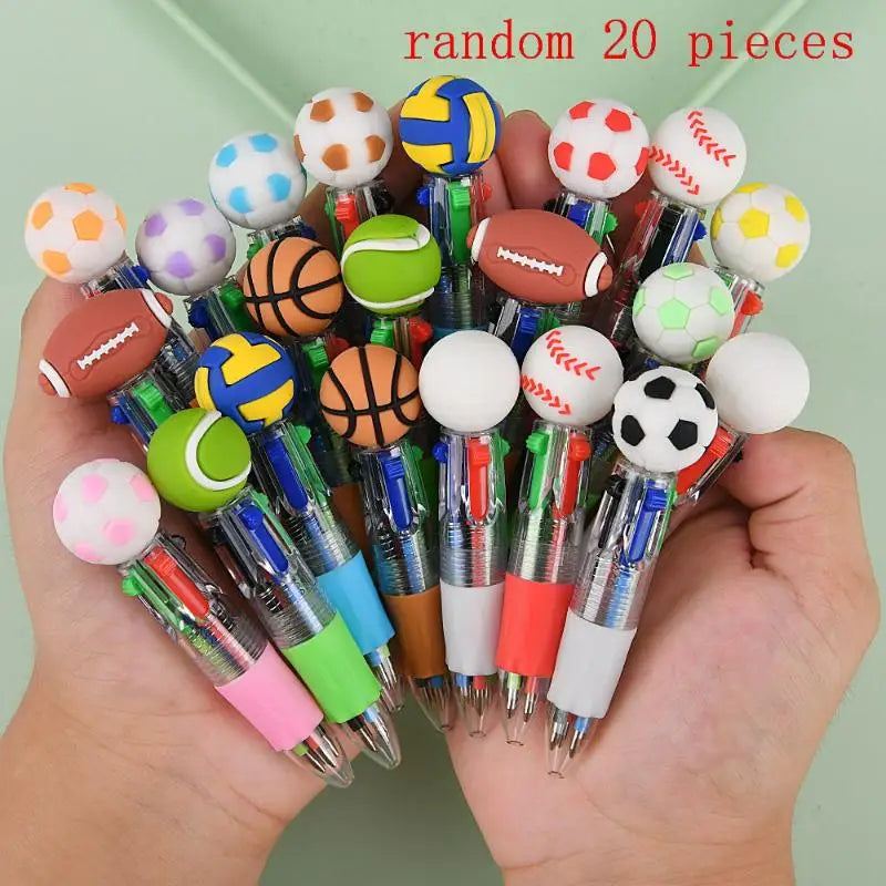 Sports Four-Color Pens Party Favors – Football & Basketball 10/20Pcs Novelty Party Pens Babs A1 20 pieces