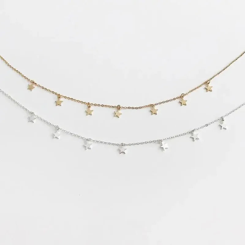 Boho Gold Tassel Star Choker Necklace for Women Choker Necklace Babs