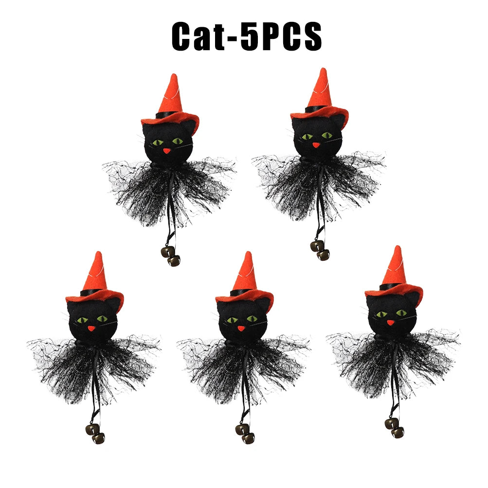 Halloween Witch Hanging Pendant – Wicker Pumpkin Ghost Decor Halloween Hanging Pendant Babs Cat 5PCS