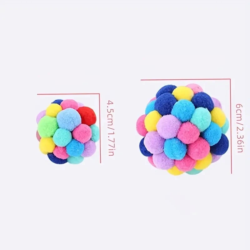 Cat Plush Ball Toys – Bell, Woolen & Elastic Balls for Cats Cat Ball Toys Babs