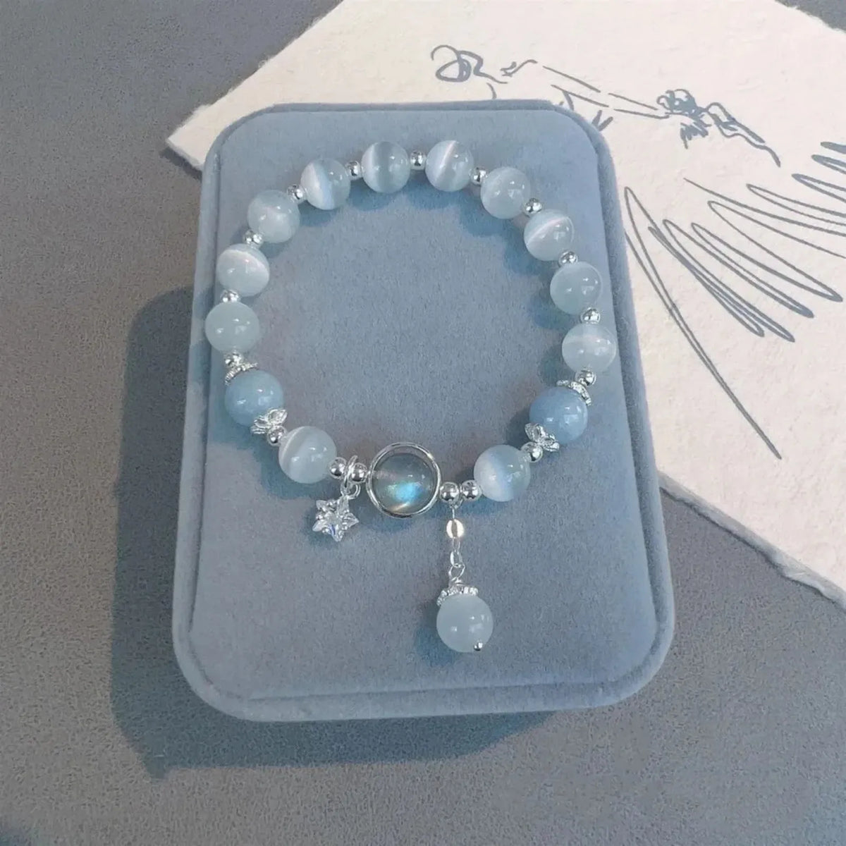 Crystal Butterfly Cat's Eye Beaded Bracelet | Lucky Women's Jewelry Beaded Bracelet Babs B One Size