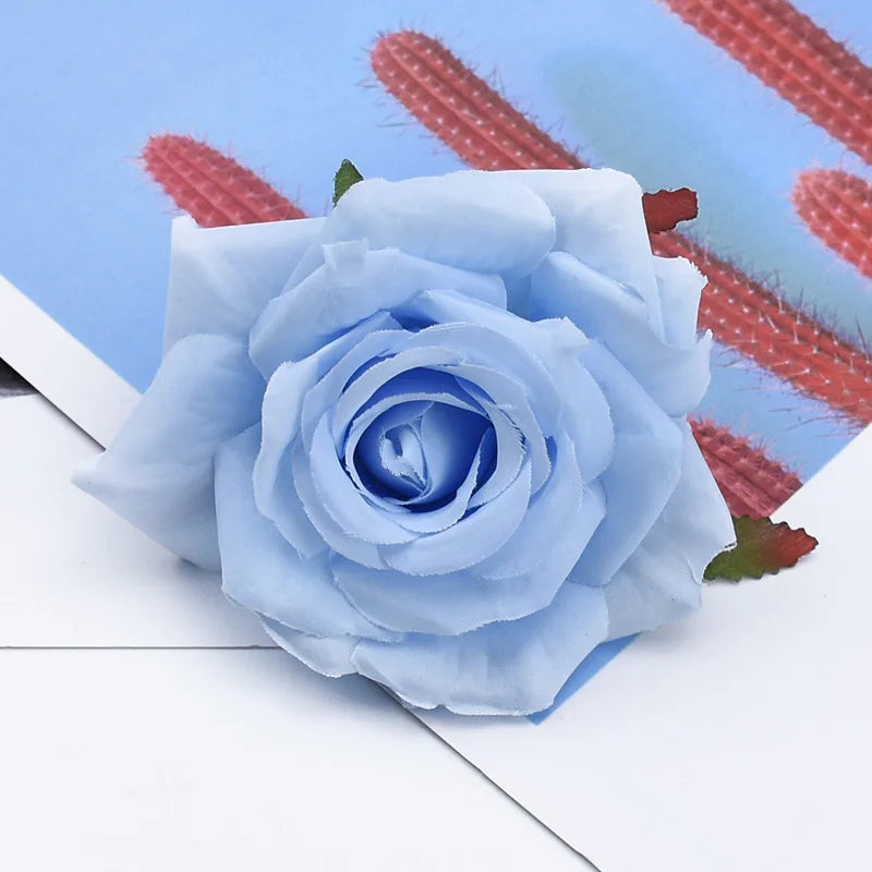Silk Rose Artificial Flowers 5/10 Pcs – Wedding & Home Décor Artificial Silk Flowers Babs color 10 5 Pieces
