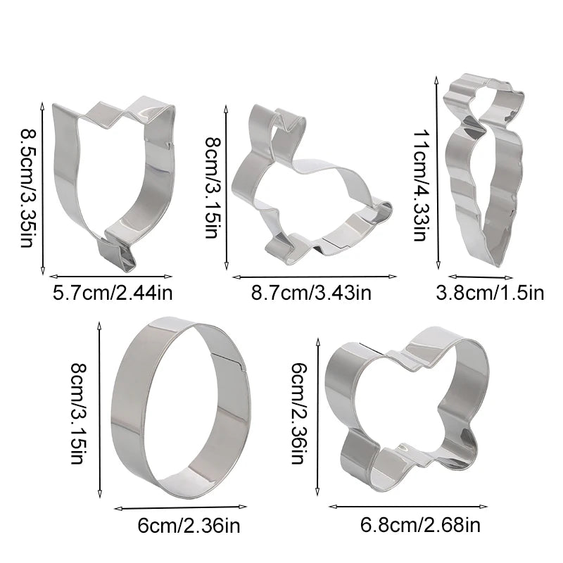 Easter Cookie Cutter Set – Bunny, Egg, Carrot & Butterfly Cookie Cutter Set Babs