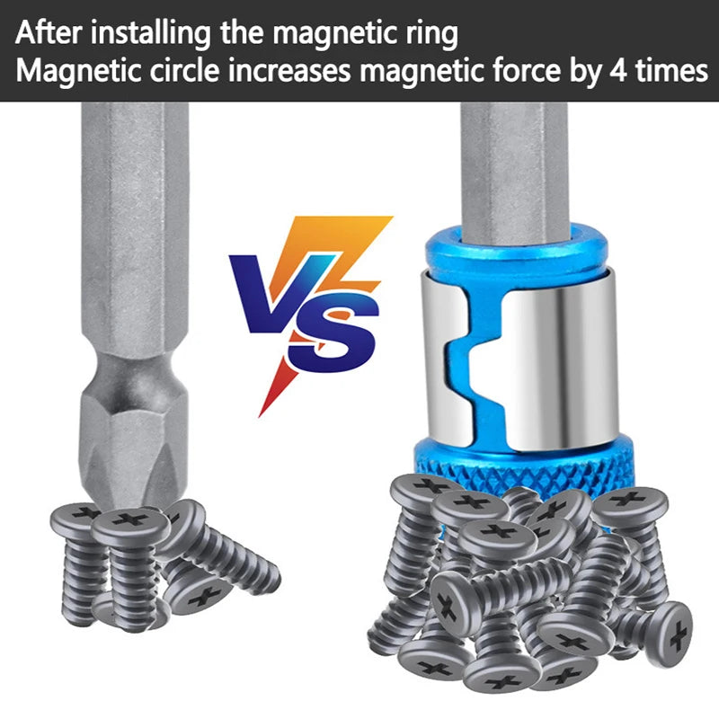 Magnetic Ring for Screwdriver Bits – Aluminum Alloy, 3 or 6 Pack Magnetic Bit Ring Babs