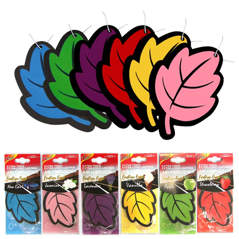 6-Pack Leaf Hanging Car Air Freshener – 6 Scents | Paper Car Air Freshener Babs