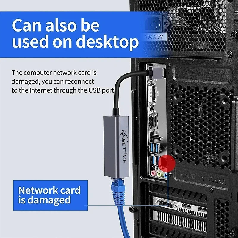 USB 3.0 to RJ45 Gigabit Ethernet Adapter 1000Mbps – KEBIDUMEI USB Ethernet Adapter Babs