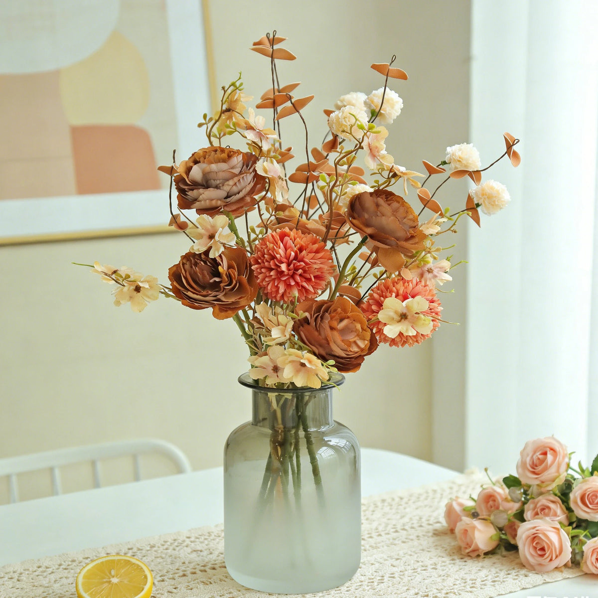 Artificial Silk Rose Bouquet – Wedding & Home Décor Gift Artificial Flower Bouquet Babs