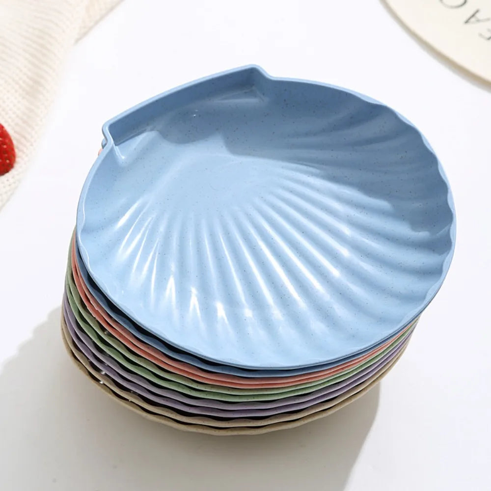 10PCS Nordic Shell-Shaped Plates Set with Storage Base | Microwave Safe Serving Plate Set Babs